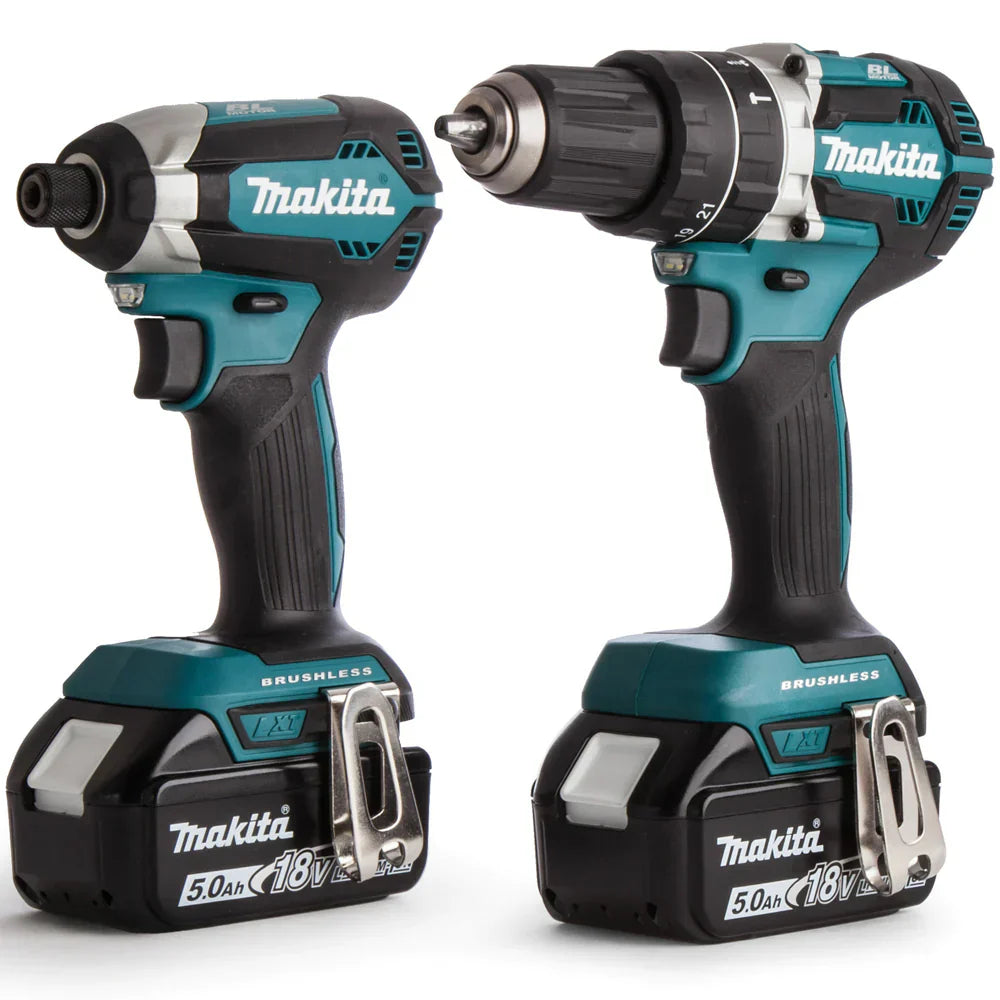 MAKITA DLX2180TJ 18V BRUSHLESS TWIN KIT DHP484 COMBI DRILL & DTD153 IMPACT DRIVER INC 2X 5.0AH BATTS - MonkeyTools