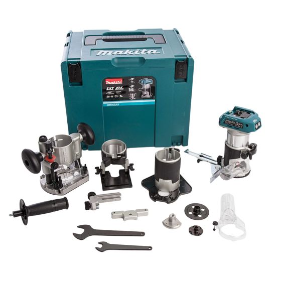 MAKITA DRT50ZJX3 18V LXT 1/4" BRUSHLESS CORDLESS ROUTER BODY ONLY INC EXTRA BASES - MonkeyTools