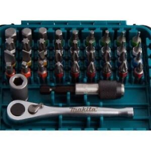 Makita P-79158 39 Piece Ratchet Screwdriver Bit Set Colour Coded Pozi Phillips - MonkeyTools