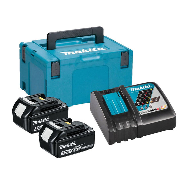 MAKITA POWER SOURCE KIT INC 2X 3.0AH BL1830B BATTS, DC18RC CHARGER & MAKPAC CASE - MonkeyTools
