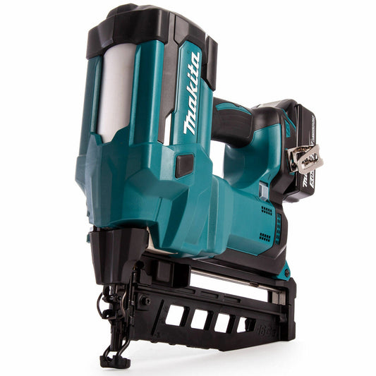 Makita DBN600RTJ 18V Second Fix 16Ga Straight Finish Nailer With 2 x 5.0Ah Batteries Charger In Case - MonkeyTools