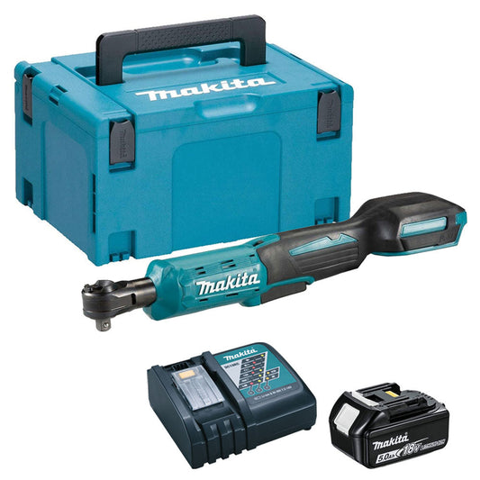 Makita DWR180 18V LXT Ratchet Wrench With 1 x 5.0Ah Battery Charger & Type 3 Case - MonkeyTools