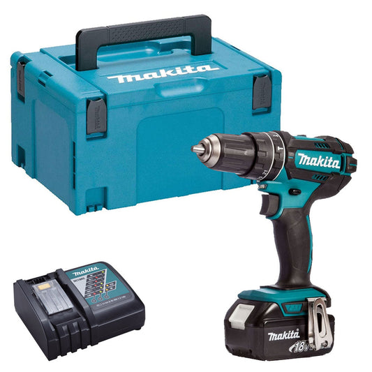 Makita DHP482Z 18V Combi Drill with 1 x 5.0Ah Battery Charger & Type 3 Case - MonkeyTools