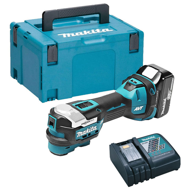 Makita DTM52Z 18V Brushless Multi Tool with 1 x 5.0Ah Battery Charger & Type 3 Case - MonkeyTools