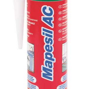 MAPEI MAPESIL AC 100 SOLVENT-FREE SILICONE SEALANT WHITE 310ML - MonkeyTools