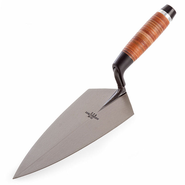 Marshalltown 19L 10in Pattern Brick Trowel Leather Handle M1910L - MonkeyTools
