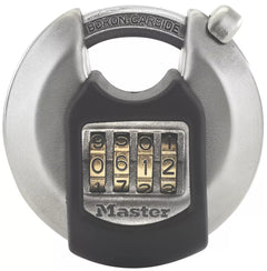 MASTER LOCK EXCELL WEATHERPROOF COMBINATION DISC PADLOCK SILVER 70MM