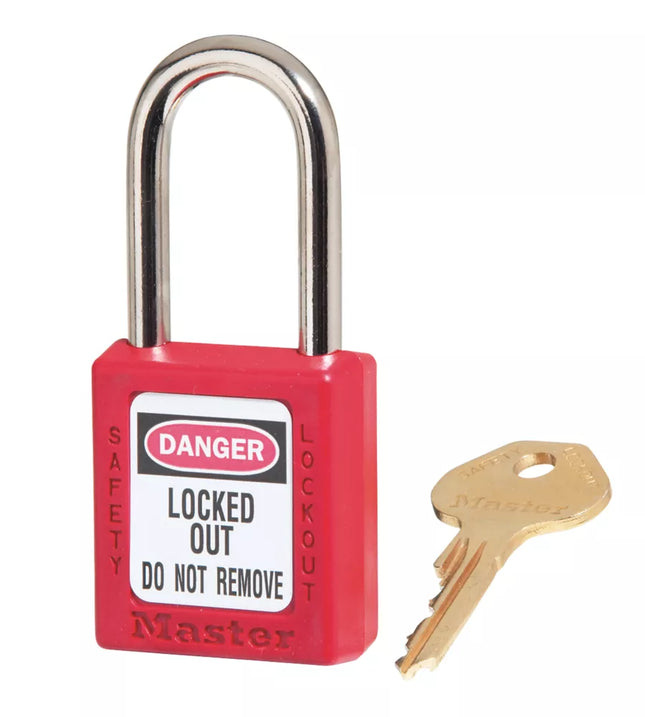 MASTER LOCK LOTO KEYED-ALIKE SAFETY LOCK-OFF PADLOCK RED 20MM X 38MM - MonkeyTools