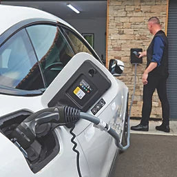MASTERPLUG 1 PORT 7.4KW MODE 3 TYPE 2 SOCKET TETHERED SMART EV CHARGER WITH 5M CABLE BLACK - MonkeyTools