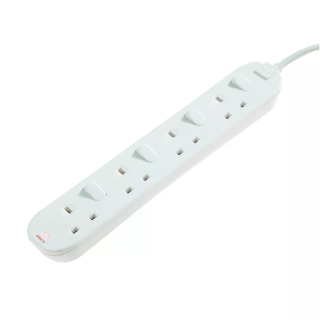 MASTERPLUG 13A 4-GANG SWITCHED EXTENSION LEAD 2M - MonkeyTools