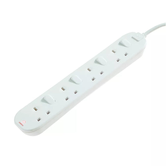 MASTERPLUG 13A 4-GANG SWITCHED EXTENSION LEAD 2M - MonkeyTools