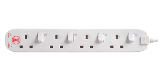 MASTERPLUG 13A 4-GANG SWITCHED SURGE-PROTECTED EXTENSION LEAD 1M - MonkeyTools