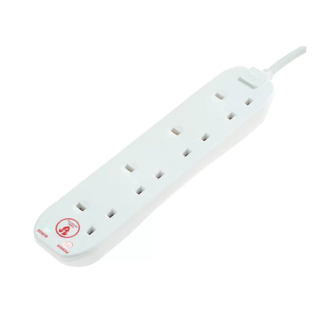 MASTERPLUG 13A 4-GANG UNSWITCHED SURGE-PROTECTED EXTENSION LEAD 2M - MonkeyTools