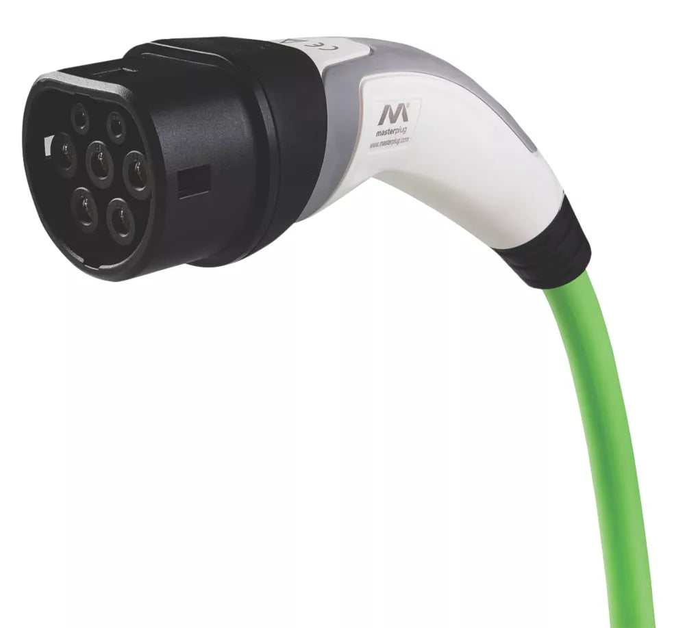 MASTERPLUG 32A 22KW 3-PHASE MODE 3 TYPE 2 PLUG EV CHARGING CABLE 5M - MonkeyTools