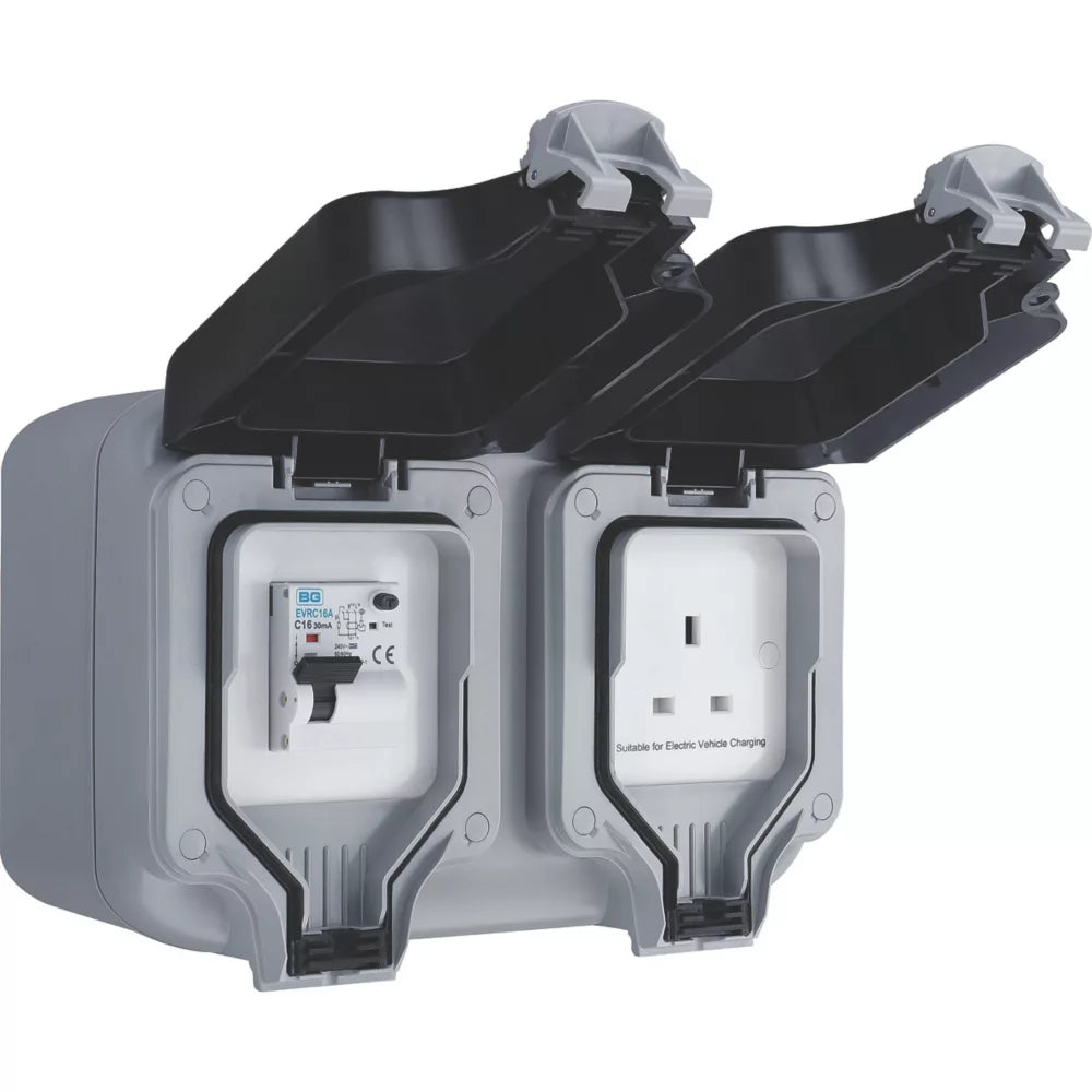 MASTERPLUG IP66 13A 1-GANG WEATHERPROOF OUTDOOR UNSWITCHED ACTIVE PLUG SOCKET WITH RCBO - MonkeyTools