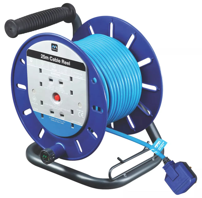 MASTERPLUG LDCT2513BQ/4-XD 13A 4-GANG 25M CABLE REEL 240V - MonkeyTools