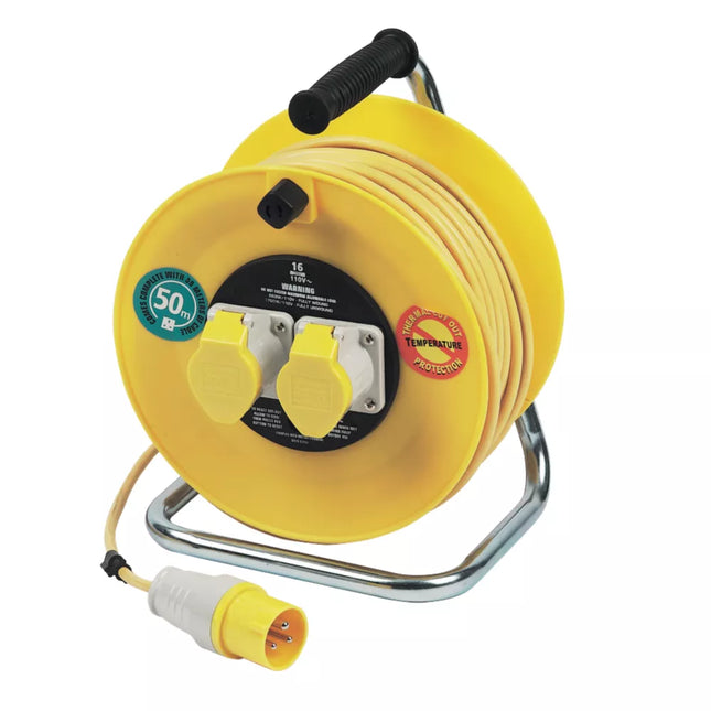MASTERPLUG LVCT5016/2-XD 16A 2-GANG 50M CABLE REEL 110V - MonkeyTools
