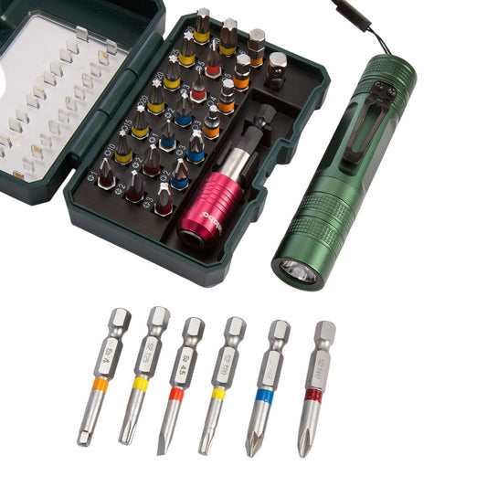 METABO 626721000 SCREWDRIVER BIT BOX SET INC MINI FLASHLIGHT X29 PCS - MonkeyTools