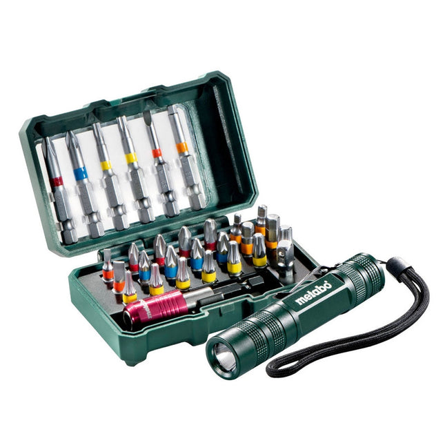 METABO 626721000 SCREWDRIVER BIT BOX SET INC MINI FLASHLIGHT X29 PCS - MonkeyTools