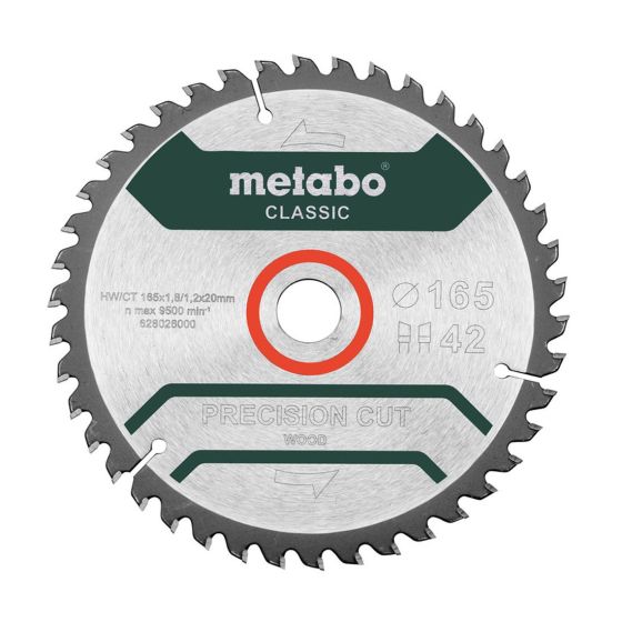 METABO 628026000 PRECISION CUT WOOD - CLASSIC 165MM X 20MM CIRCULAR SAW BLADE 42T - MonkeyTools