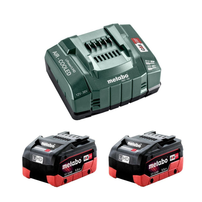 METABO 685122380 18V BASIC SET INC 2X 5.5AH LIHD BATTERIES & ASC 145 CHARGER - MonkeyTools