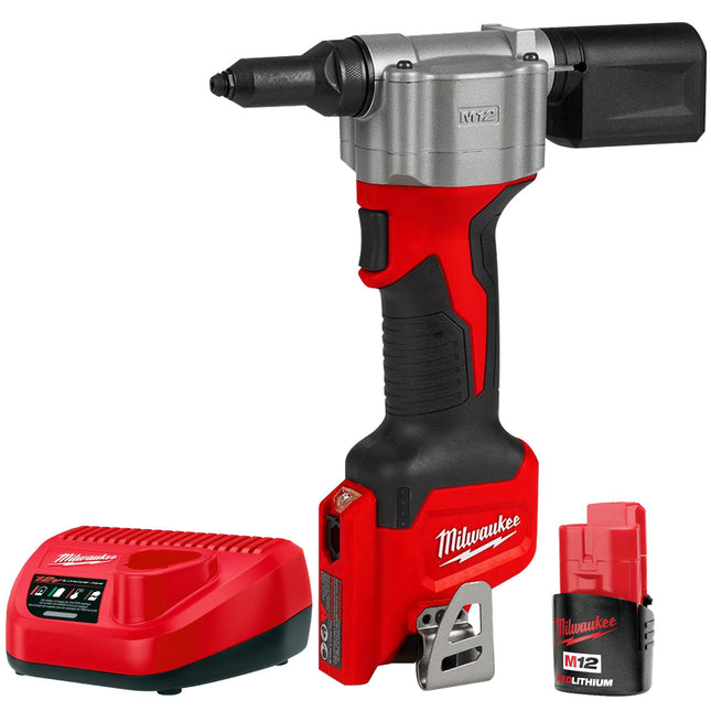 Milwaukee M12BPRT-0 12V Pop Rivet Gun with 1 x 2.0Ah Battery & Charger - MonkeyTools