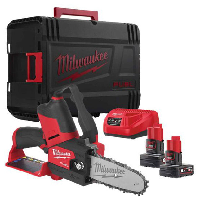 Milwaukee M12FHS-602X 12V 6" FUEL Brushless Hatchet Pruning Saw With 2 x 6.0Ah Battery & Charger 4933472213 - MonkeyTools
