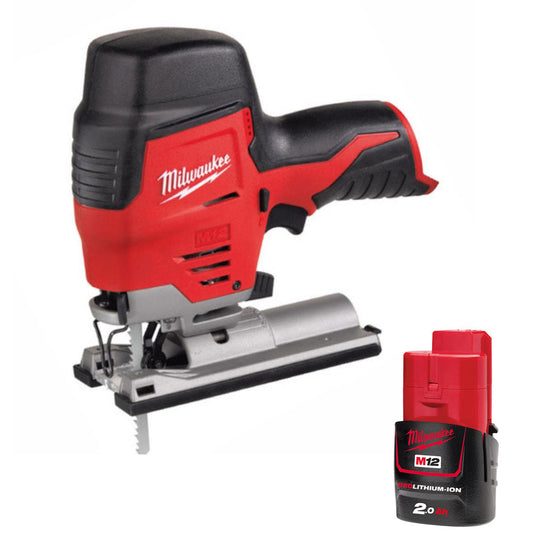 Milwaukee M12JS-0 12V Cordless Compact Jigsaw with 1 x 2.0Ah Battery - MonkeyTools