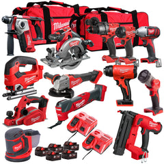 Milwaukee 18V 13 Piece Power Tool Kit with 5 x 5.0Ah Batteries T4TM-53