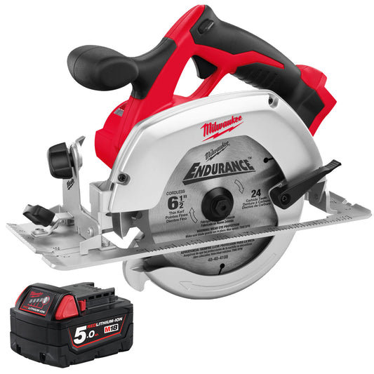 Milwaukee HD18CS-0 18V 165mm Circular Saw with 1 x 5.0Ah Battery - MonkeyTools