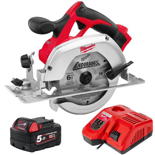 Milwaukee HD18CS-0 18V 165mm Circular Saw with 1 x 5.0Ah Battery & Charger - MonkeyTools