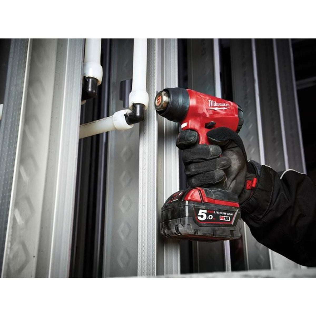 Milwaukee M18BHG-0 18V Cordless Compact Heat Gun with 1 x 5.0Ah Battery & Fast Charger - MonkeyTools