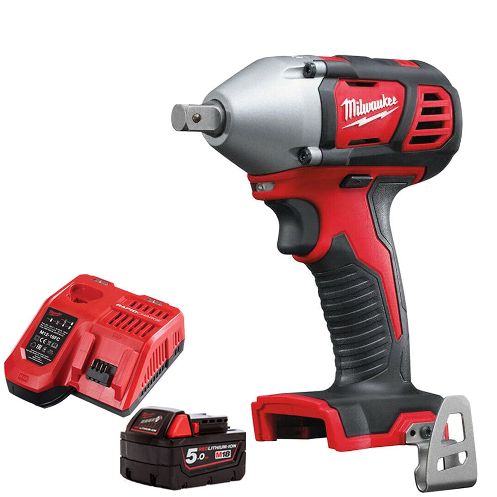 Milwaukee M18BIW12-0 18V Compact 1/2in Impact Wrench with 1 x 5.0Ah Battery & Fast Charger - MonkeyTools