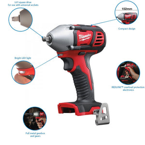 Milwaukee M18BIW38-0 18V Compact 3/8In Impact Wrench Body Only 4933443600 - MonkeyTools