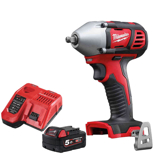 Milwaukee M18BIW38-0 18V Compact 3/8In Impact Wrench with 1 x 5.0Ah Battery & Fast Charger - MonkeyTools