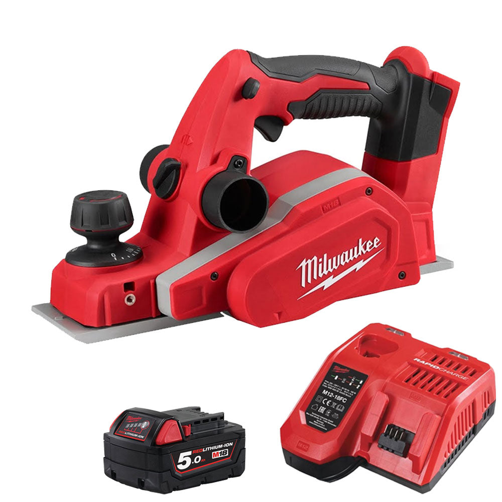 Milwaukee M18BP-0 18V Compact Planer 82mm with 1 x 5.0Ah Battery & Fast Charger - MonkeyTools