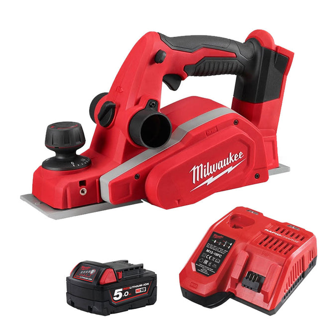 Milwaukee M18BP-0 18V Compact Planer 82mm with 1 x 5.0Ah Battery & Fast Charger - MonkeyTools