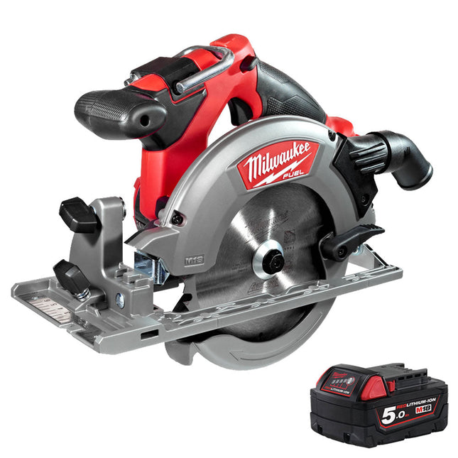 Milwaukee M18CCS55-0 18V Fuel Brushless 165mm Circular Saw with 1 x 5.0Ah Battery M18B5 - MonkeyTools
