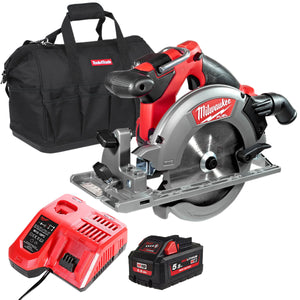 Milwaukee M18CCS55-0 18V M18 Fuel Brushless 165mm Circular Saw with 1 x 5.5Ah Battery Charger & Bag - MonkeyTools