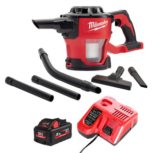 Milwaukee M18CV-0 18V Compact Hand Vacuum with 1 x 5.5Ah Battery & Charger - MonkeyTools