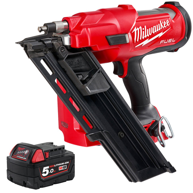 Milwaukee M18FFN 18V Fuel Brushless First Fix Framing Nailer with 1 x 5.0Ah Battery - MonkeyTools