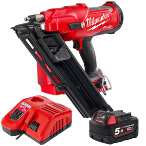 Milwaukee M18FFN 18V Fuel Brushless First Fix Framing Nailer with 1 x 5.0Ah Battery & Charger - MonkeyTools