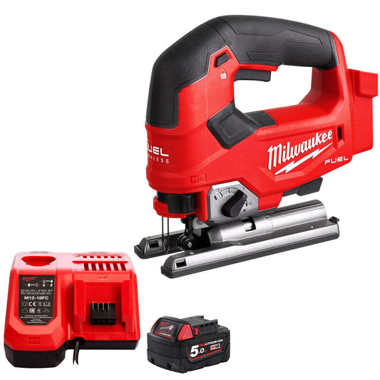 Milwaukee M18FJS-0 18V Brushless Fuel Jigsaw with 1 x 5.0Ah Battery & Charger - MonkeyTools