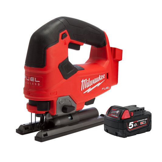 Milwaukee M18FJS-0 18V Brushless Fuel Top Handle Jigsaw with 1 x 5.0Ah Battery - MonkeyTools