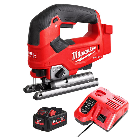 Milwaukee M18FJS-0 18V Brushless Fuel Top Handle Jigsaw with 1 x 5.5Ah Battery & Charger - MonkeyTools