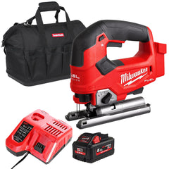 Milwaukee M18FJS-0 18V Brushless Fuel Top Handle Jigsaw with 1 x 5.5Ah Battery Charger & Bag