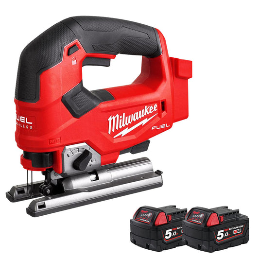 Milwaukee M18FJS-0 18V Brushless Fuel Top Handle Jigsaw with 2 x 5.0Ah Batteries - MonkeyTools