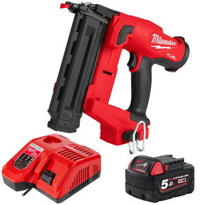 Milwaukee M18FN18GS 18V Fuel Brushless Second Fix Finish Nailer with 1 x 5.0Ah Battery & Charger - MonkeyTools