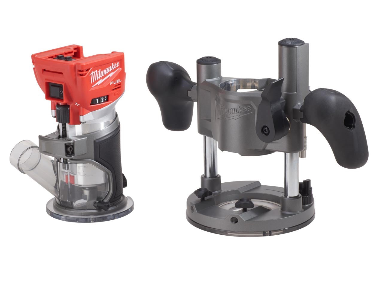 Milwaukee M18FTR-0 18V Brushless Trim Router in Case + 1/4" 35 Piece Cutter Set - MonkeyTools