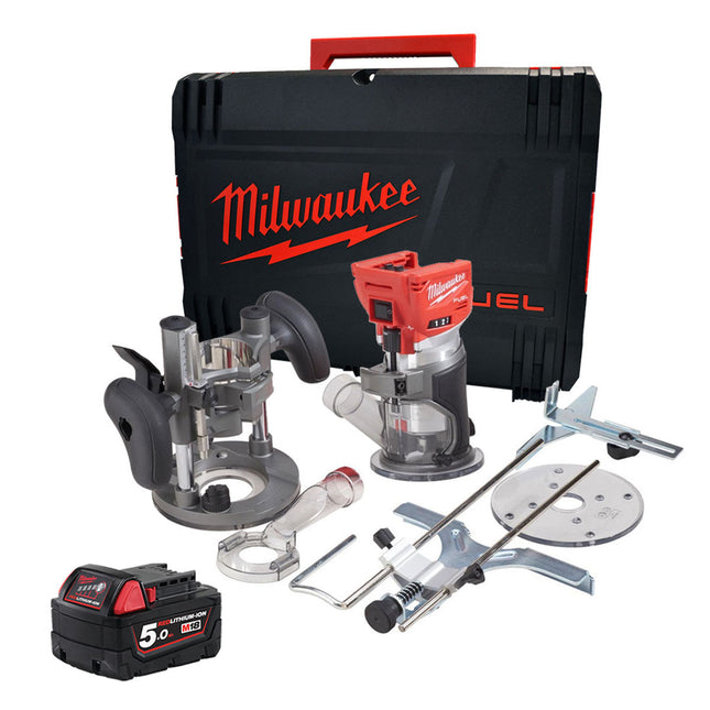 Milwaukee M18FTR-0 18V Brushless Trim Router with 1 x 5.0Ah Battery in Case - MonkeyTools